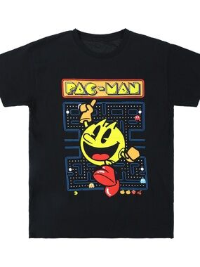 Black Graphic Tee - Pac-Man Licensed t-shirt large